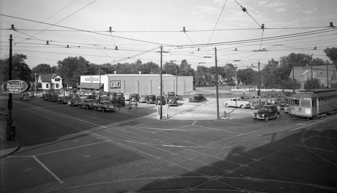 Vintage image of the intersection where Solomon's Mines was located